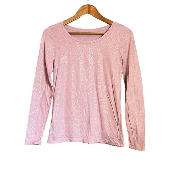 3 for $30! Loft sparkly pink long sleeve shirt - Picture 1 of 7